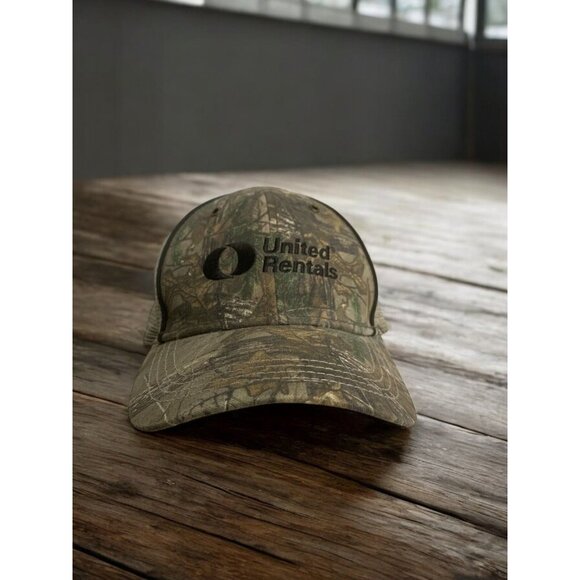 United Rentals Camo Trucker Hat Mesh Back Adjustable Unisex Outdoor Cap - Picture 2 of 8